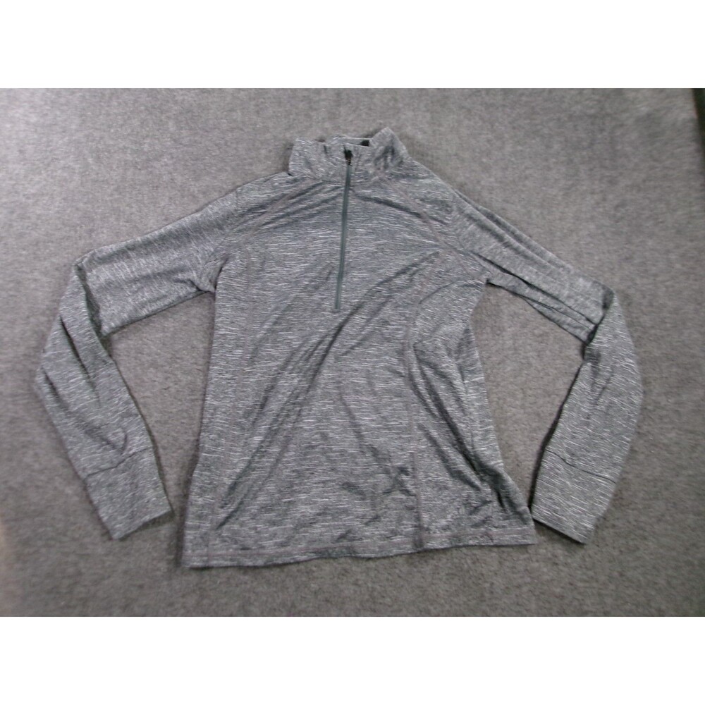 Xersion Performance Jacket Womens M Gray Quarter Zip Athletic Track Active Basic